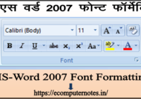 MS Word 2007 Font Formatting